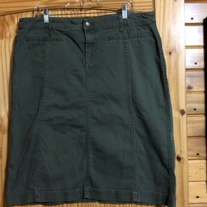 Gently used Olive color jean skirt